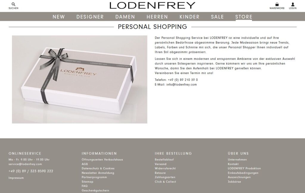 Wie funktioniert das Personal Shopping bei Lodenfrey in München?