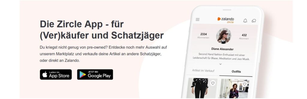 Überblick Second Hand Online Plattform: Zalando Zircle