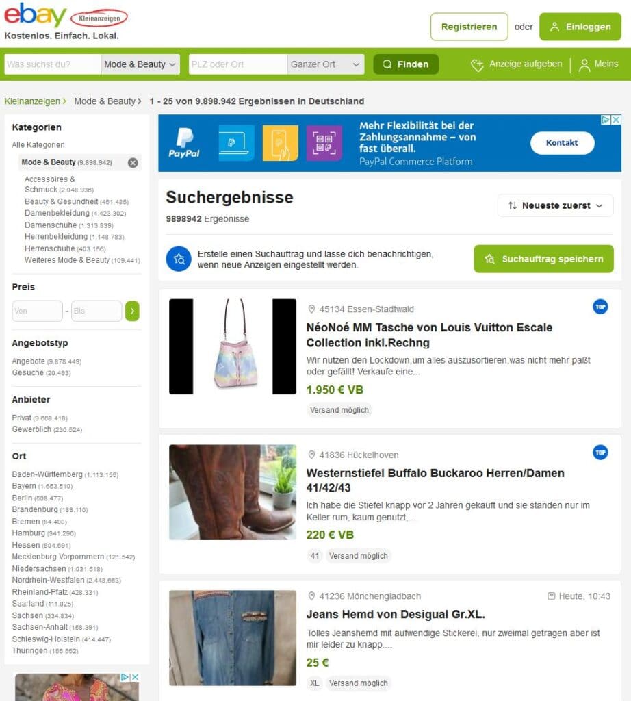 EbayKleinanzeigen_Screenshot_Startseite_26.06.2021