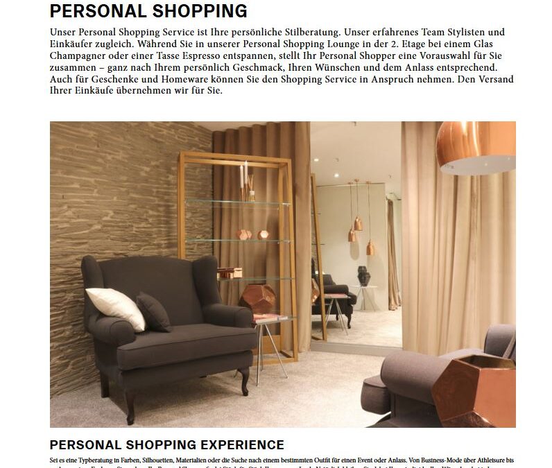 Wie funktioniert das Personal Shopping bei Oberpollinger in München?