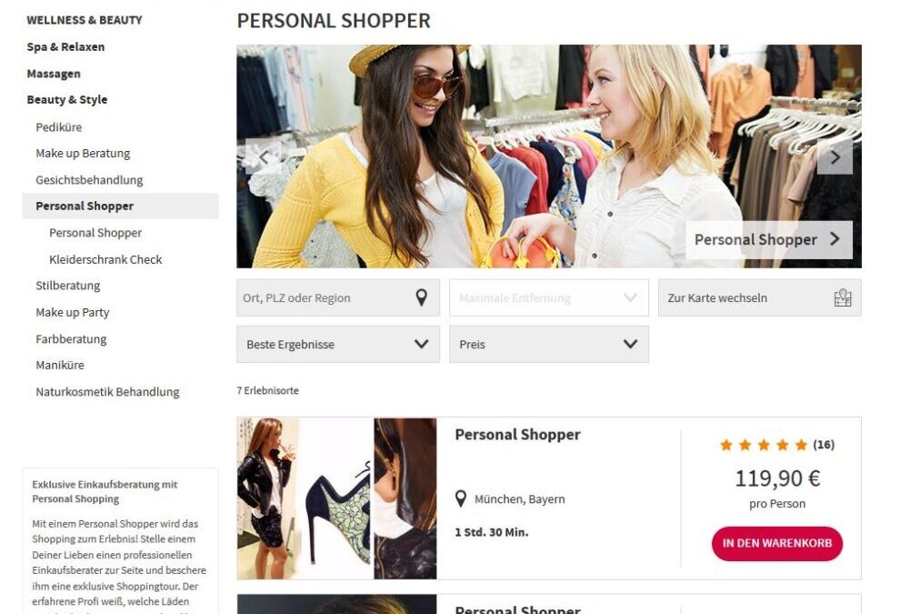 Personal Shopping bei Mydays